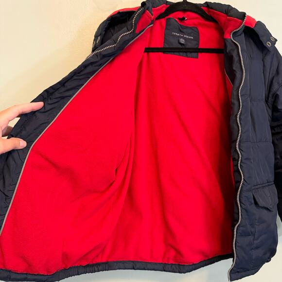 Tommy Hilfiger Jacket Youth Boys XL Blue Puffer Zip Hooded Fleece Lined Outdoor - Picture 8 of 10